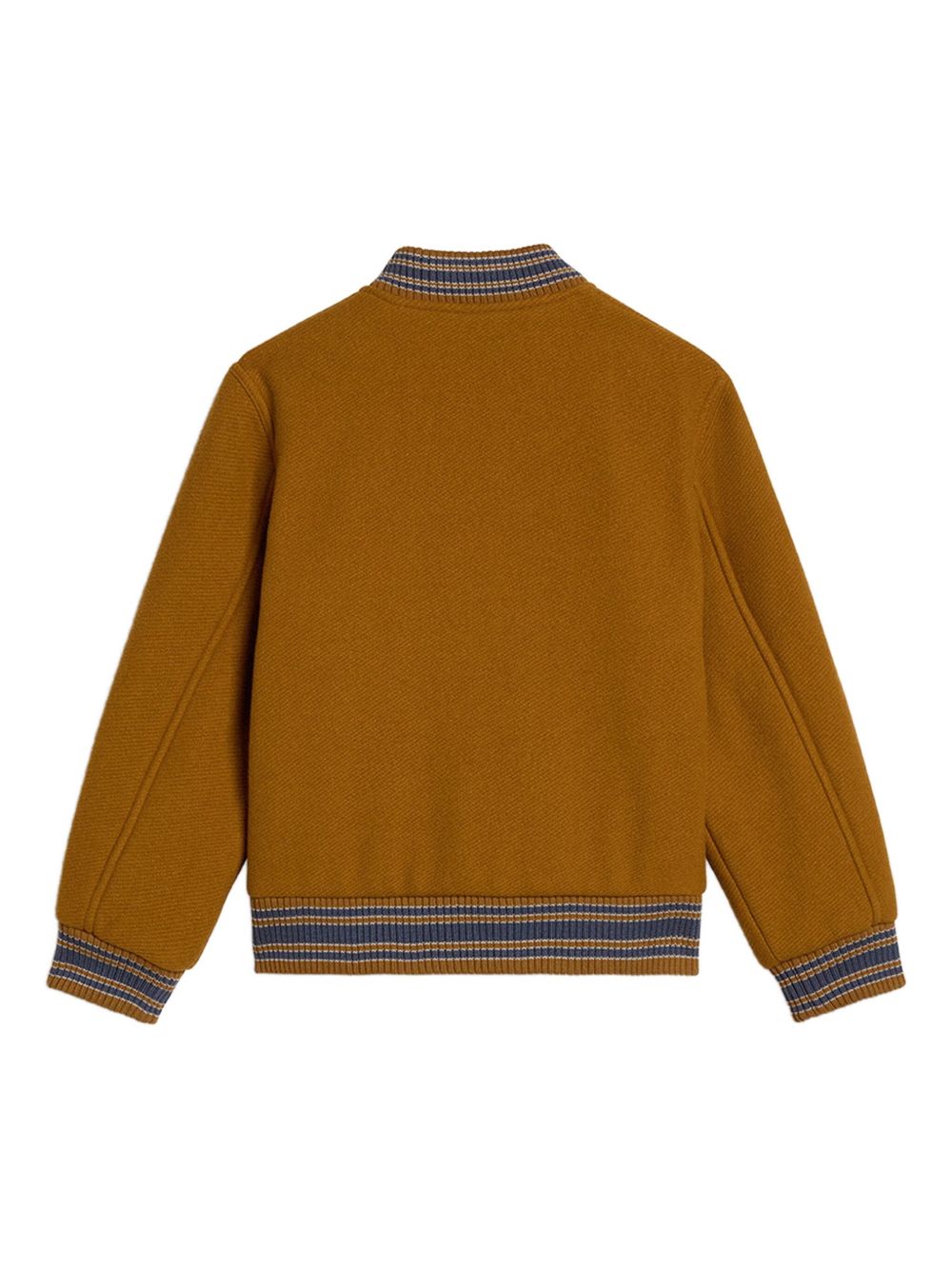 Giubbino per bambino Golden Goose Kids marrone con applicazione con logo GKP02479P002213 55215 GOLDEN GOOSE KIDS 