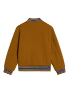 Giubbino per bambino Golden Goose Kids marrone con applicazione con logo GKP02479P002213 55215 GOLDEN GOOSE KIDS 