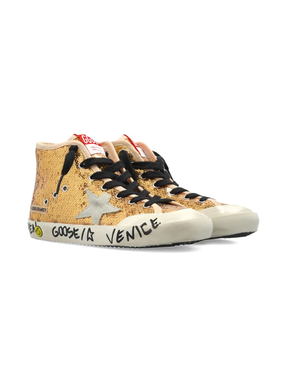 Sneakers per bambino Golden Goose Kids oro con paillettes GYF00114F007581 65156 GOLDEN GOOSE KIDS 