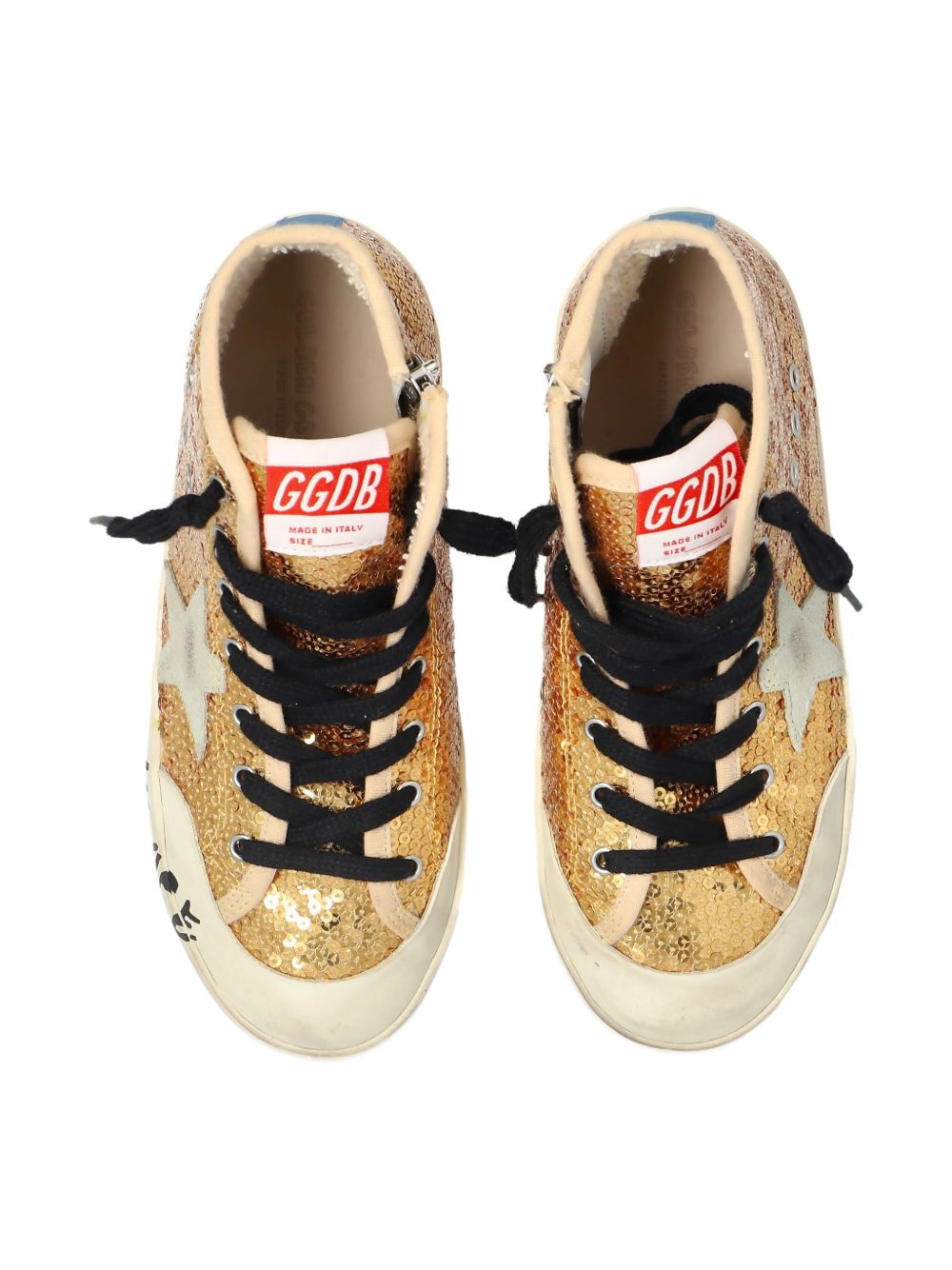 Sneakers per bambino Golden Goose Kids oro con paillettes GYF00114F007581 65156 GOLDEN GOOSE KIDS 