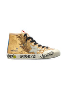 Sneakers per bambino Golden Goose Kids oro con paillettes GYF00114F007581 65156 GOLDEN GOOSE KIDS 