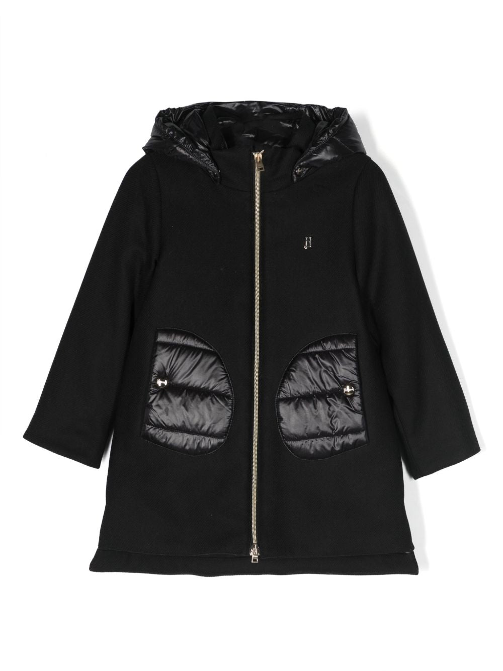 Cappotto per bambina Herno Kids nero con cappuccio GC000049G33344 9300 HERNO KIDS 