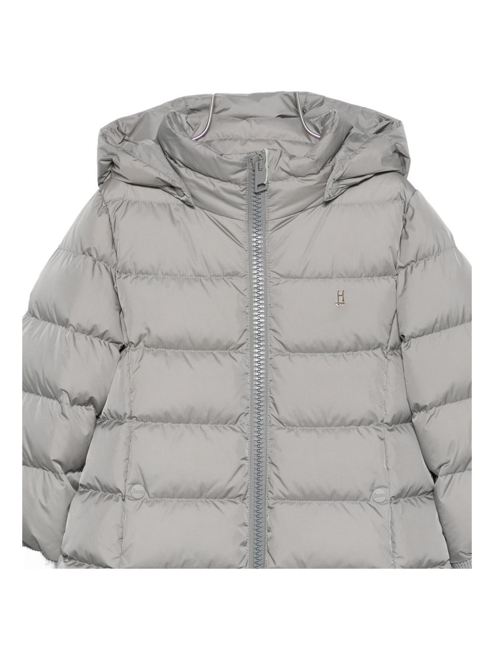 Giubbino per bambina Herno Kids grigio imbottito con cappuccio PI000186G12004Z 9410 HERNO KIDS 