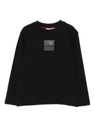 T-shirt per bambino Hugo Kids nera con placca con logo G00437 09B Hugo KIDS 
