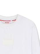 T-shirt per bambino Hugo Kids bianca con dettaglio logo stampato G00437 10P Hugo KIDS 