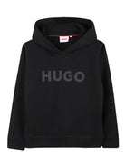 Felpa per bambino Hugo Kids nera con cappuccio e logo G00446 09B Hugo KIDS 