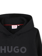 Felpa per bambino Hugo Kids nera con cappuccio e logo G00446 09B Hugo KIDS 