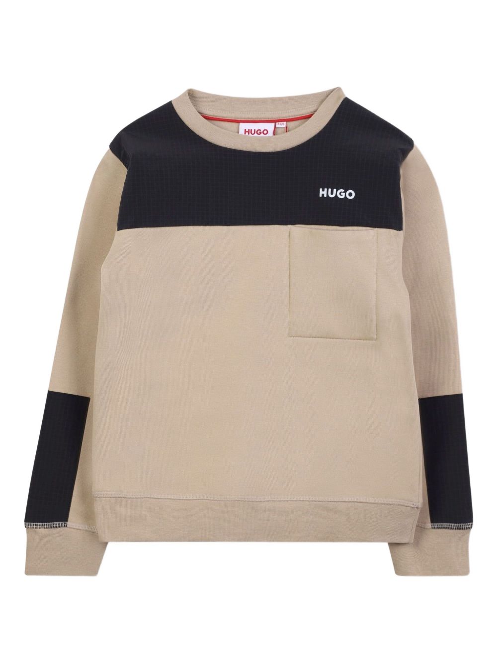 Felpa per bambino Hugo Kids beige con design color-block G00449 P90 Hugo KIDS 