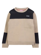 Felpa per bambino Hugo Kids beige con design color-block G00449 P90 Hugo KIDS 