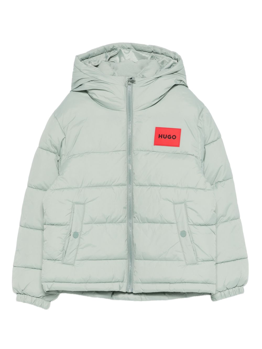 Impermeabile per bambino Hugo Kids verde con cappuccio e logo G00484 75F Hugo KIDS 