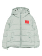 Impermeabile per bambino Hugo Kids verde con cappuccio e logo G00484 75F Hugo KIDS 
