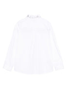 Camicia per bambina Il Gufo bianca con colletto ricamato A25GCL0016C0066 010 IL GUFO KIDS 
