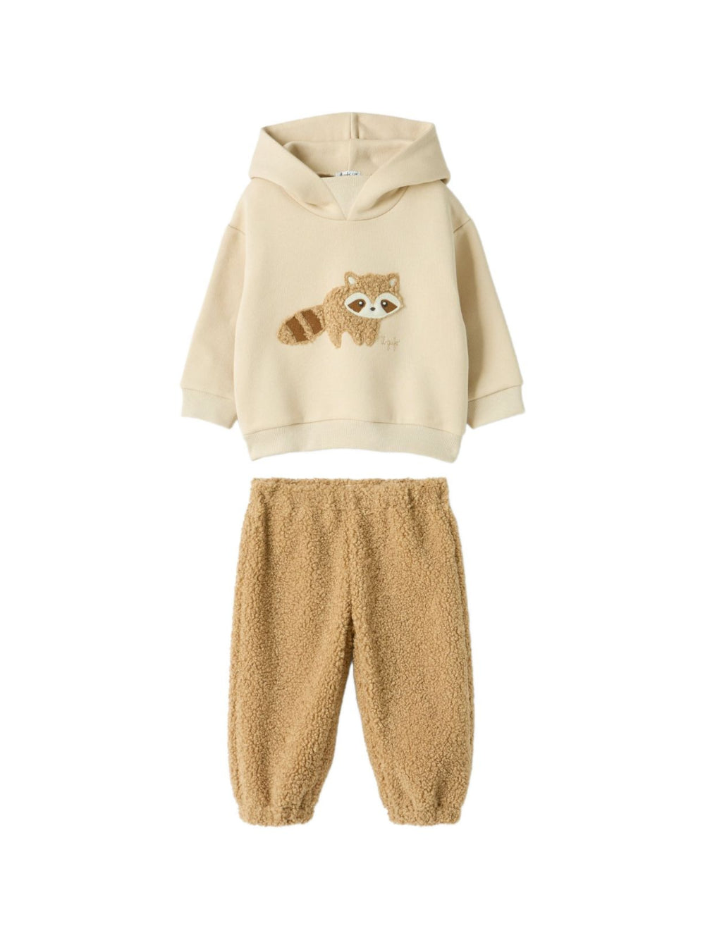 Set tuta sportiva per neonato Il Gufo beige con ricamo procione A25GDF0006M0107 1114 IL GUFO KIDS 