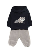 Set felpa e pantaloni per neonato Il Gufo multicolore con ricamo procione A25GDF0006M0107 4907 IL GUFO KIDS 