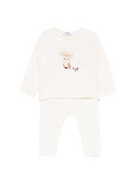 Completo t-shirt e pantaloni per neonati Il Gufo bianco con motivo gufo A25GDM0001EM220 100 IL GUFO KIDS 