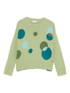 Maglione per bambina Il Gufo verde con fantasia a cerchi A25GMA0028EM220 517 IL GUFO KIDS 