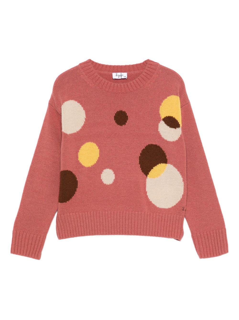 Maglione per bambina Il Gufo rosa con fantasia a cerchi A25GMA0028EM220 660 IL GUFO KIDS 