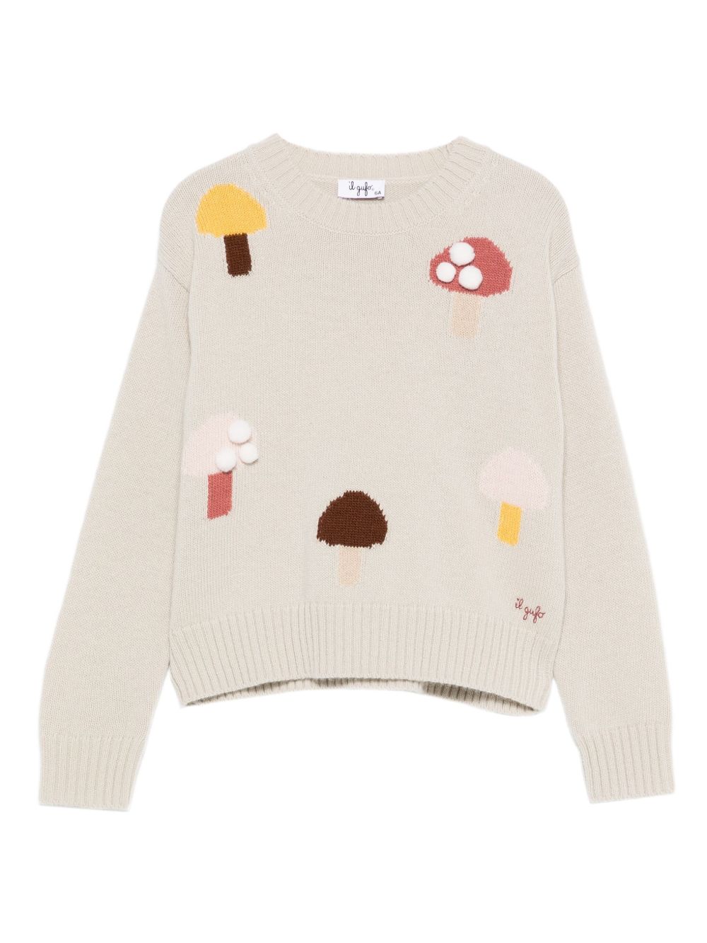 Maglione per bambina Il Gufo grigio con ricamo funghi A25GMA0030EM220 106 IL GUFO KIDS 
