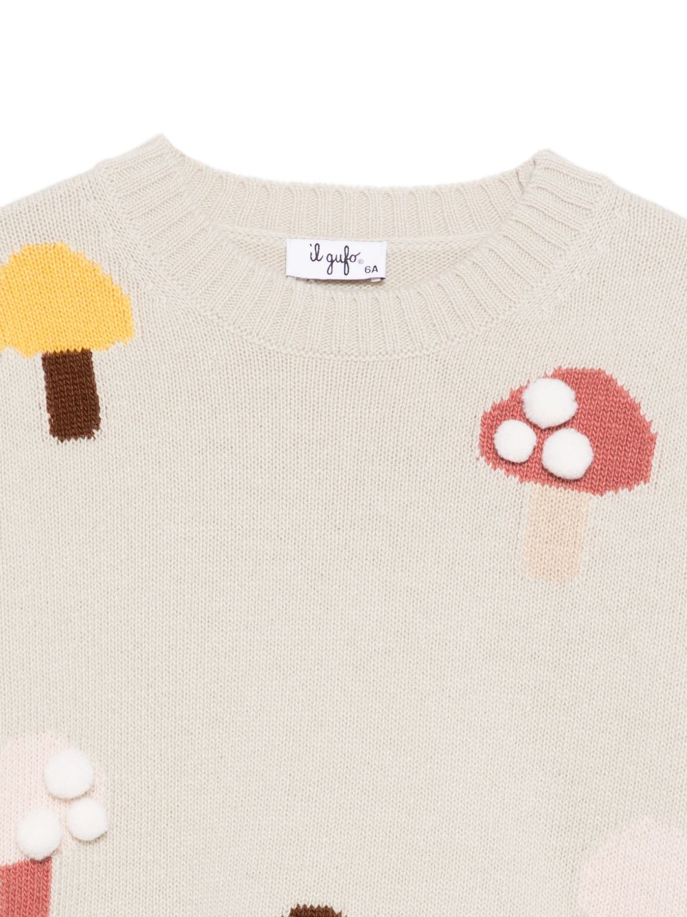 Maglione per bambina Il Gufo grigio con ricamo funghi A25GMA0030EM220 106 IL GUFO KIDS 