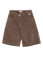 Shorts per bambina Il Gufo marrone in velluto a coste A25GPB0003V6022 183 IL GUFO KIDS 
