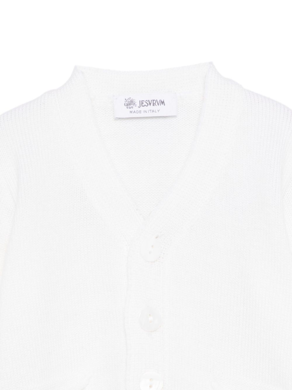 Cardigan per neonato Jesurum Baby bianco con due tasche applicate sul davanti 090150 VAR.90 JESURUM KIDS 