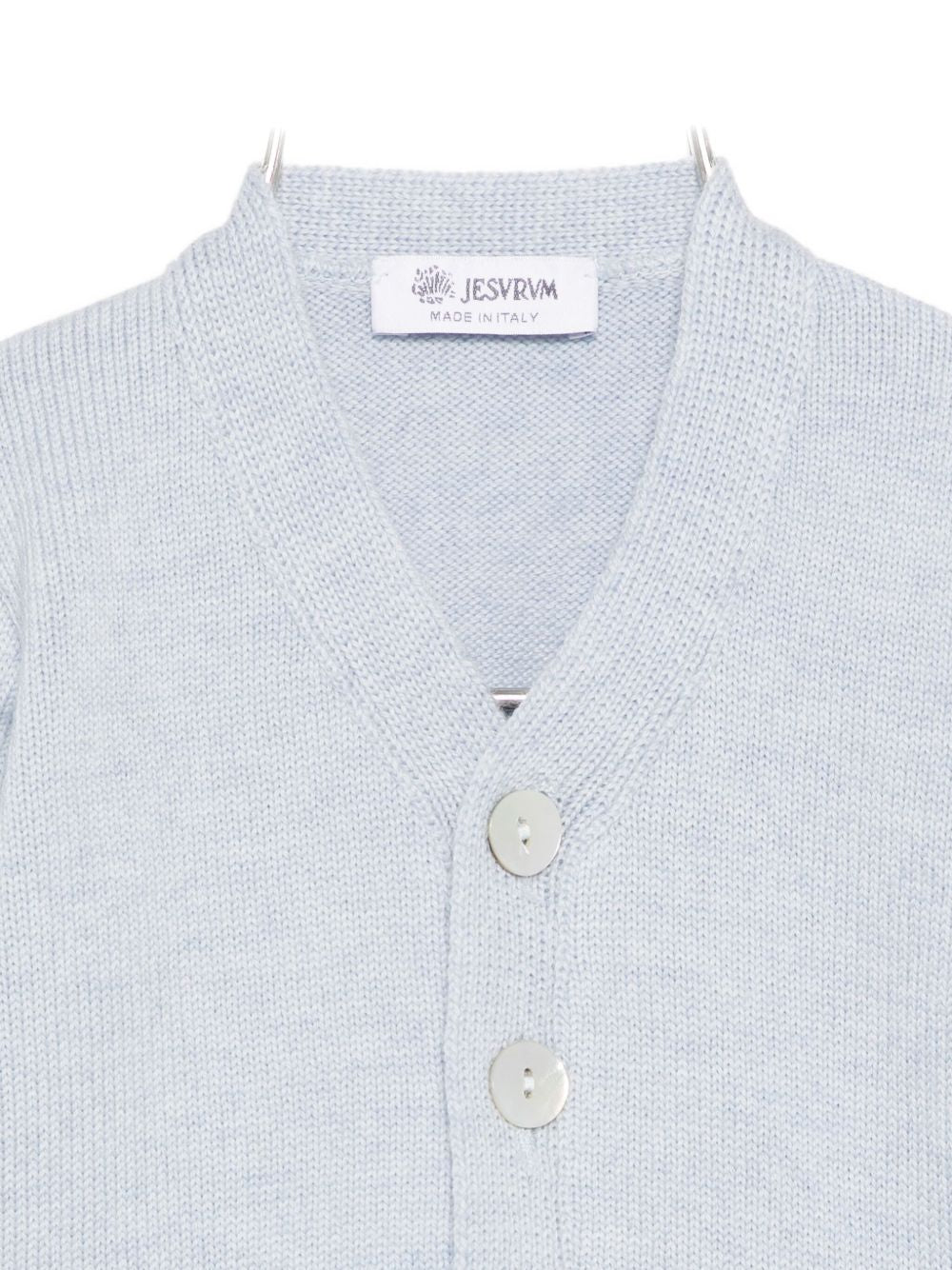 Cardigan per neonato Jesurum Baby azzurro con due tasche applicate sul davanti 090150 VAR.92 JESURUM KIDS 
