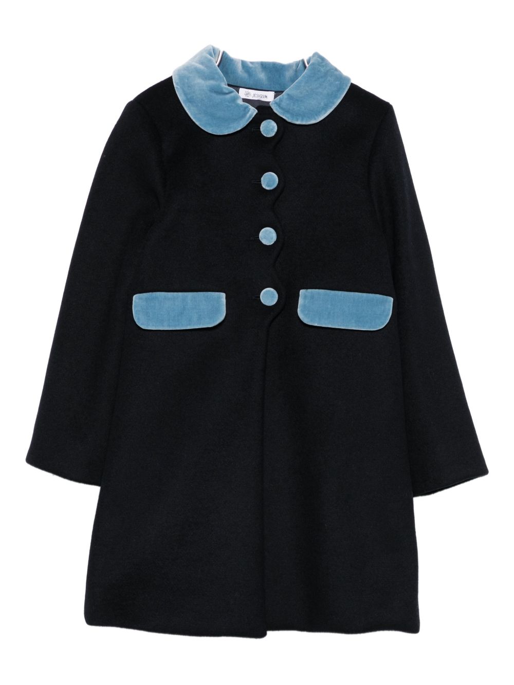 Cappotto per neonata Jesurum Baby blu con colletto alla Peter Pan CANNAREGGIO 71 JESURUM KIDS 