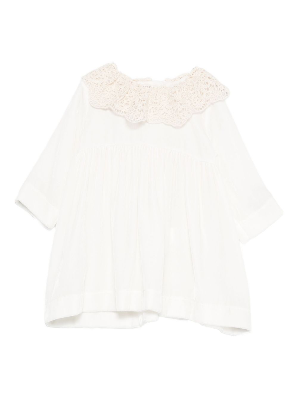 Abito per neonata Jesurum Baby bianco con colletto all'uncinetto CORNIOLA VAR.07 JESURUM KIDS 