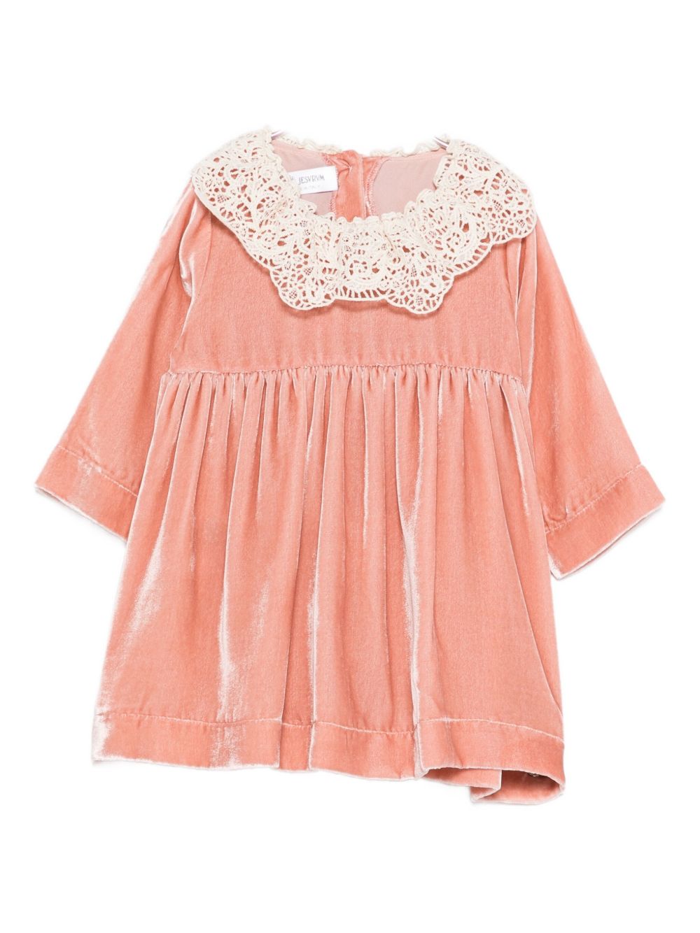 Abito per neonata Jesurum Baby rosa con colletto all'uncinetto CORNIOLA VAR.08 JESURUM KIDS 