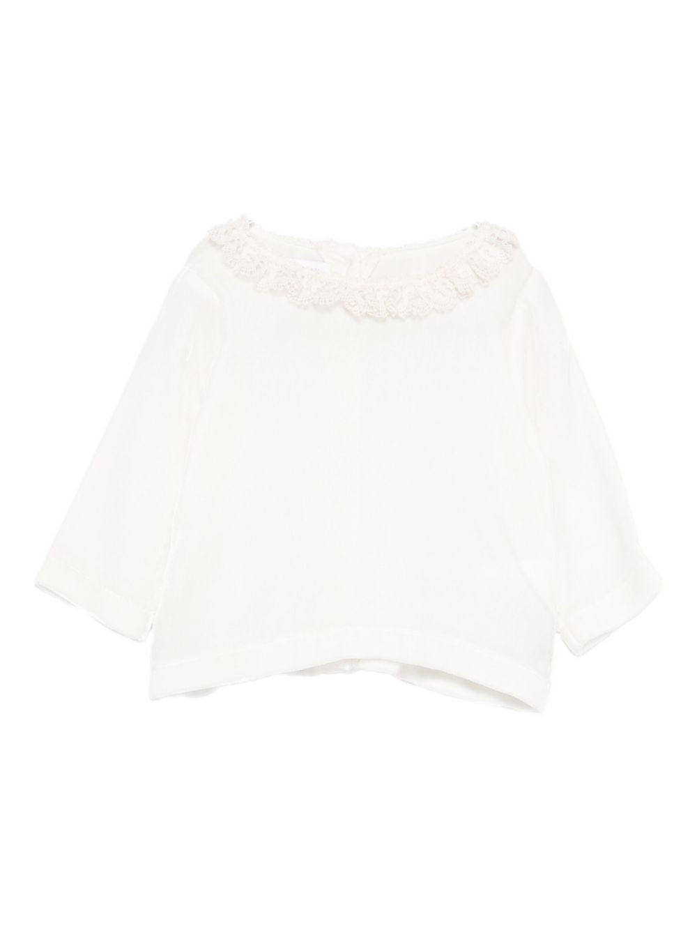 Blusa per neonata Jesurum Baby bianca con colletto in pizzo LAVANDA VAR.07 JESURUM KIDS 