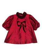 Abito per neonata Jesurum rosso arricciato con fiocco ricamato TORMALINA VAR.0430 JESURUM KIDS 