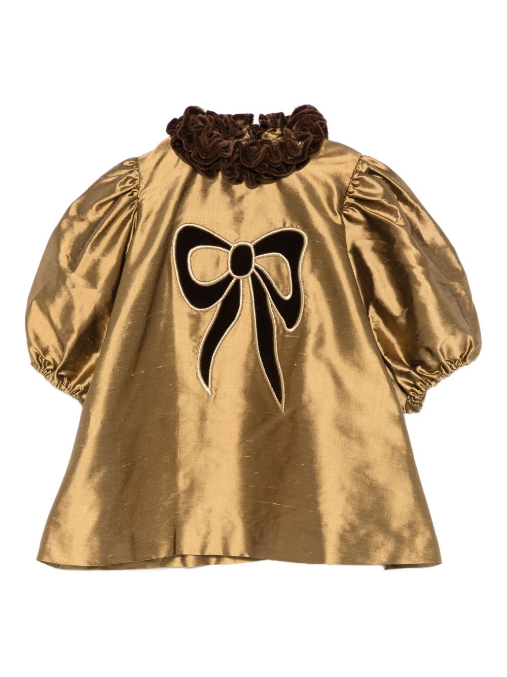 Abito per neonata Jesurum oro arricciato con fiocco ricamato TORMALINA VAR.3305 JESURUM KIDS 