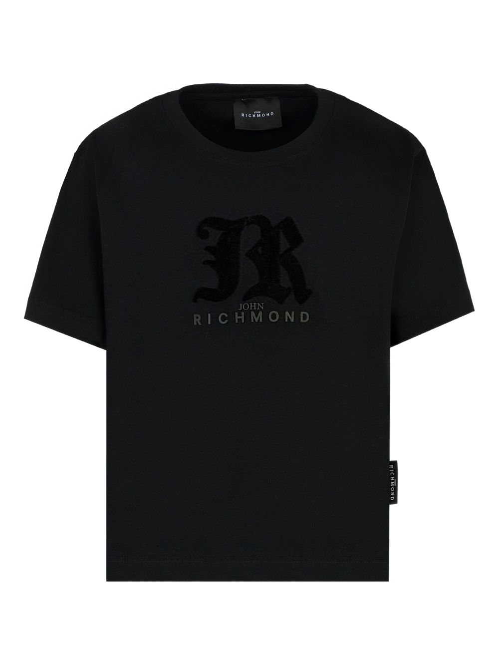 T-shirt per bambino John Richmond Junior nero con dettaglio logo RBA25008TS BLACK JOHN RICHMOND KIDS 