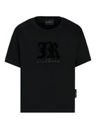 T-shirt per bambino John Richmond Junior nero con dettaglio logo RBA25008TS BLACK JOHN RICHMOND KIDS 