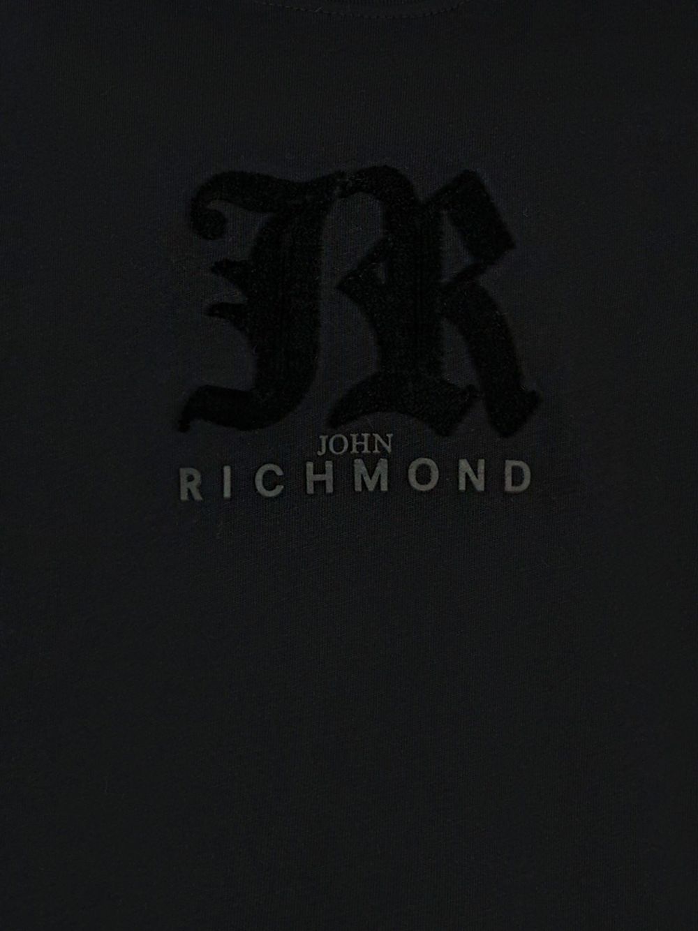T-shirt per bambino John Richmond Junior nero con dettaglio logo RBA25008TS BLACK JOHN RICHMOND KIDS 