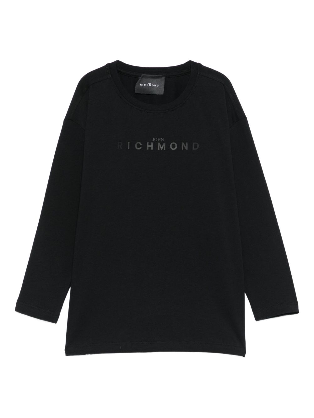 T-shirt per bambino John Richmond Junior nero con dettaglio logo RBA25016TS BLACK JOHN RICHMOND KIDS 