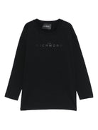 T-shirt per bambino John Richmond Junior nero con dettaglio logo RBA25016TS BLACK JOHN RICHMOND KIDS 