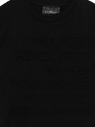 T-shirt per bambino John Richmond Junior nero con scritta in rilievo RBA25024TS BLACK JOHN RICHMOND KIDS 