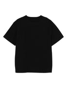 T-shirt per bambino John Richmond Junior nero con scritta in rilievo RBA25024TS BLACK JOHN RICHMOND KIDS 