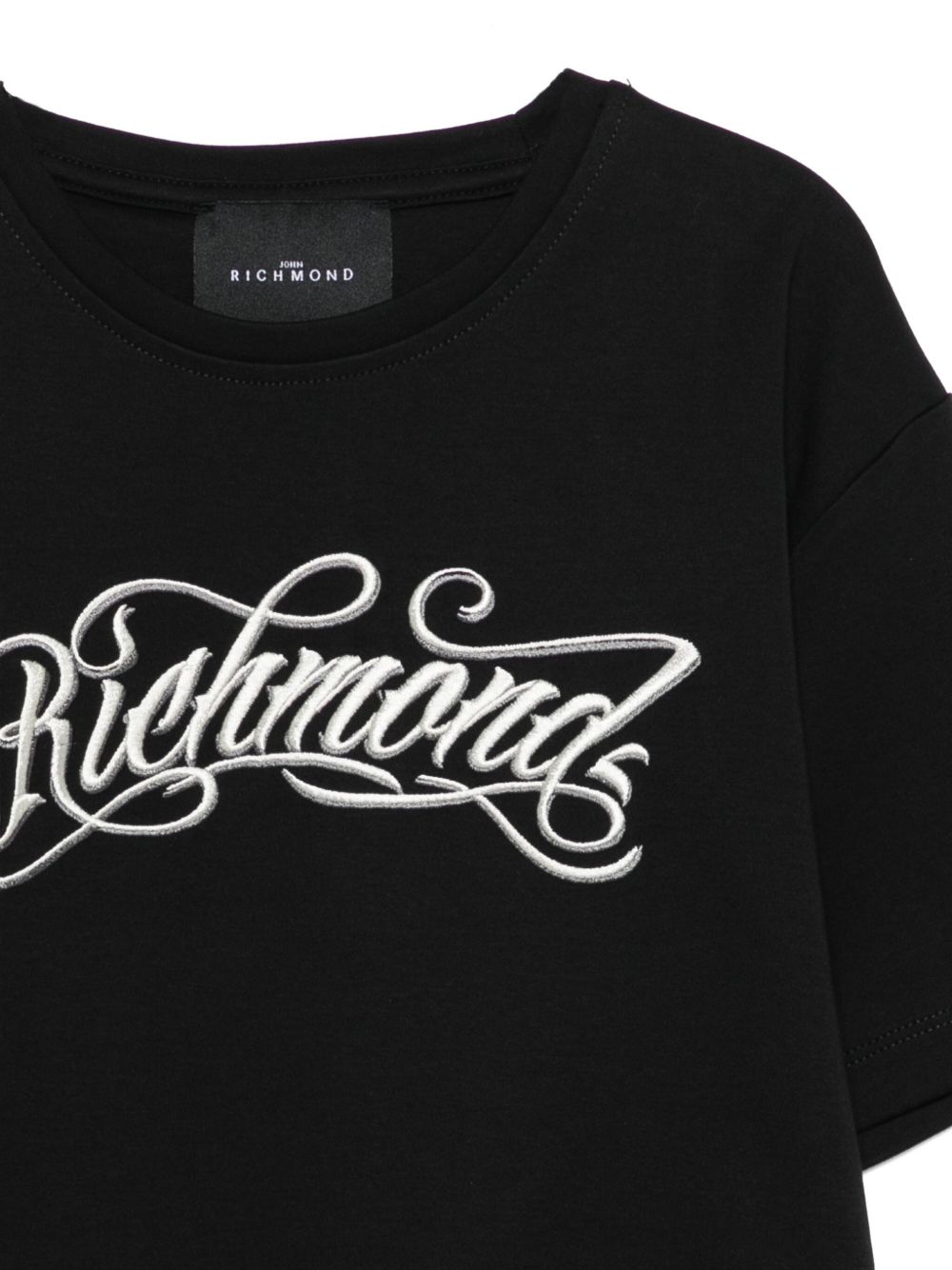 T-shirt per bambina John Richmond Junior nero con stampa logo RGA25094TS BLACK JOHN RICHMOND KIDS 