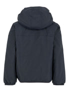 Giacca per bambino K Way Kids blu con cappuccio e fodera in pile K7142TW K89 K-WAY KIDS 