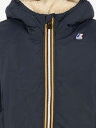 Giacca per bambino K Way Kids blu con cappuccio e fodera in pile K7142TW K89 K-WAY KIDS 