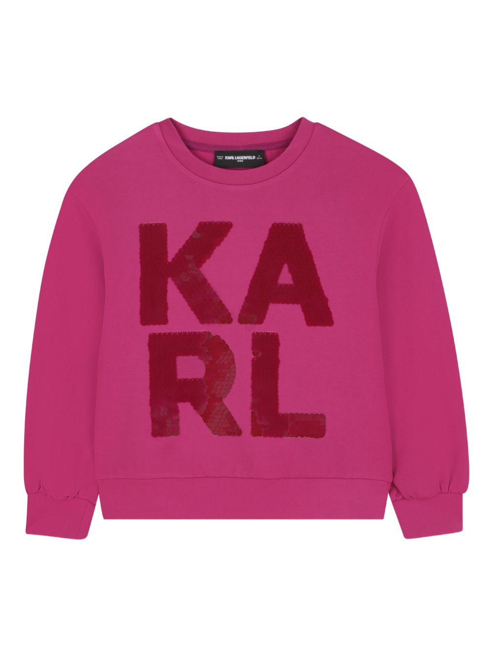 Felpa per bambina Karl Lagerfeld Kids fucsia con logo in paillettes Z30613 469 KARL LAGERFELD KIDS 