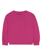 Felpa per bambina Karl Lagerfeld Kids fucsia con logo in paillettes Z30613 469 KARL LAGERFELD KIDS 