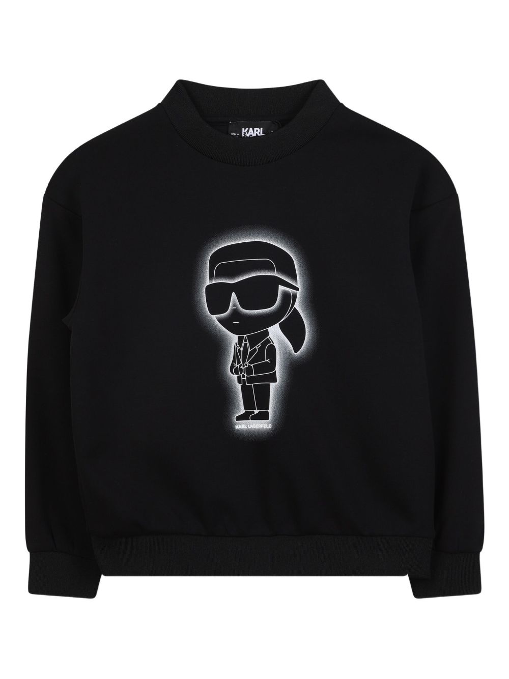 Felpa per bambino Karl Lagerfeld Kids nera con stampa grafica Z30637 09B KARL LAGERFELD KIDS 