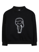 Felpa per bambino Karl Lagerfeld Kids nera con stampa grafica Z30637 09B KARL LAGERFELD KIDS 