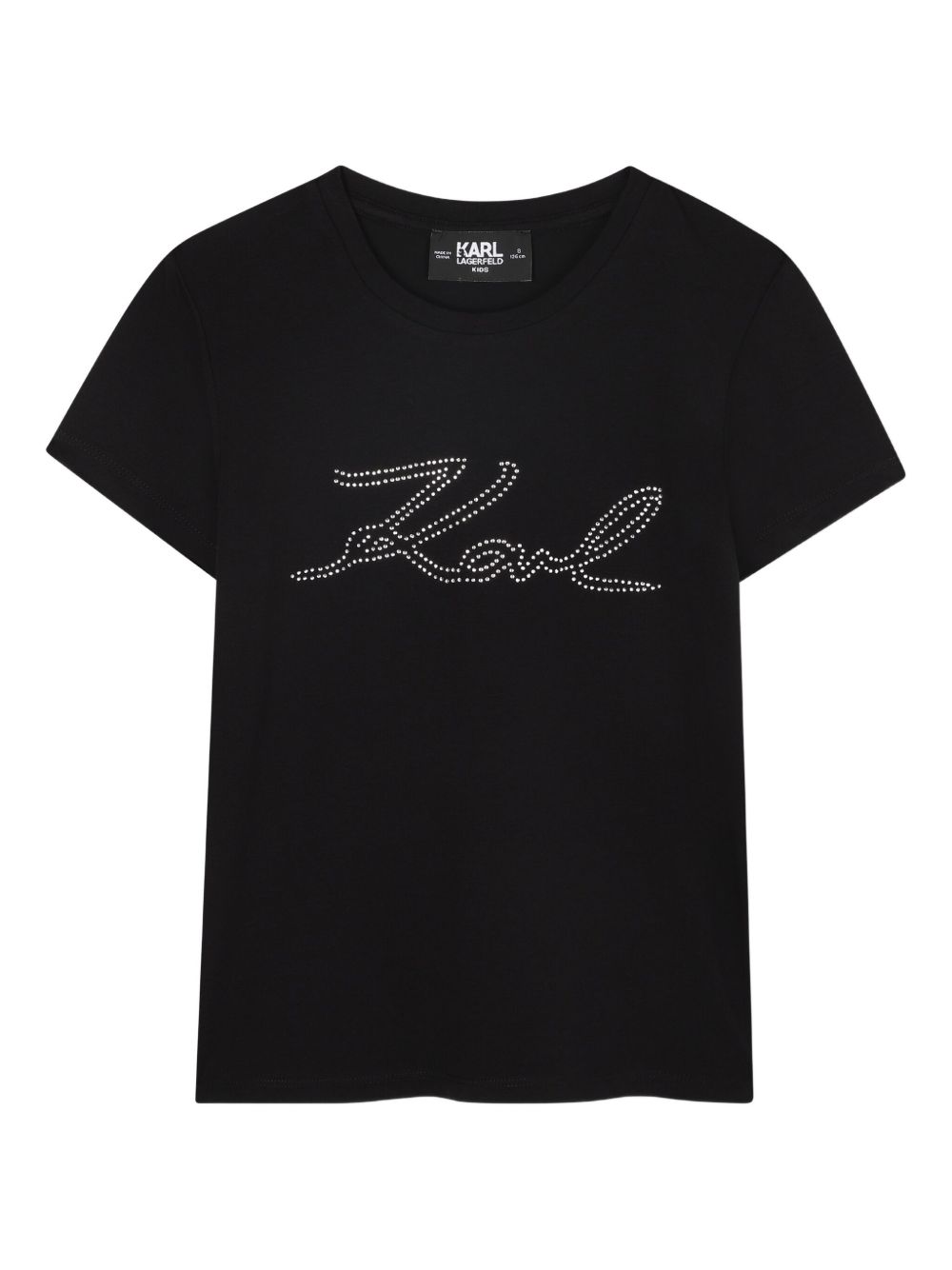 T-shirt per bambina Karl Lagerfeld Kids nero con strass Z30941 09B KARL LAGERFELD KIDS 