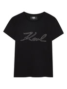 T-shirt per bambina Karl Lagerfeld Kids nero con strass Z30941 09B KARL LAGERFELD KIDS 