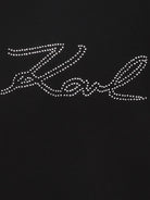 T-shirt per bambina Karl Lagerfeld Kids nero con strass Z30941 09B KARL LAGERFELD KIDS 