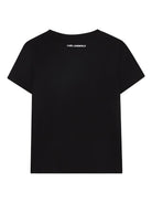 T-shirt per bambina Karl Lagerfeld Kids nero con strass Z30941 09B KARL LAGERFELD KIDS 